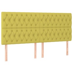 vidaXL Kopfteile 4 Stk. Grün 100x7x78/88 cm Stoff