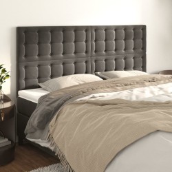 vidaXL Kopfteile 4 Stk. Dunkelgrau 100x5x78/88 cm Samt