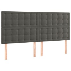 vidaXL Kopfteile 4 Stk. Dunkelgrau 100x5x78/88 cm Samt