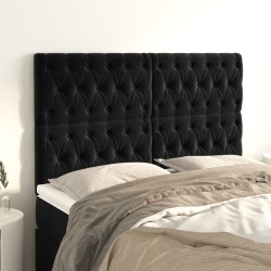 vidaXL Kopfteile 4 Stk. Schwarz 72x7x78/88 cm Samt