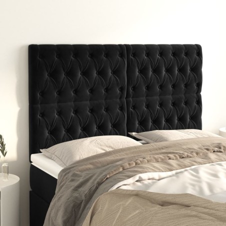 vidaXL Kopfteile 4 Stk. Schwarz 72x7x78/88 cm Samt