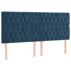 vidaXL Kopfteile 4 Stk. Dunkelblau 100x7x78/88 cm Samt