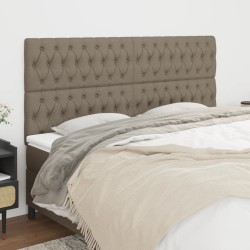 vidaXL Kopfteile 4 Stk. Taupe 90x7x78/88 cm Stoff