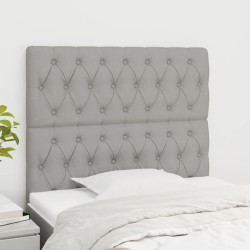 vidaXL Kopfteile 2 Stk. Hellgrau 90x7x78/88 cm Stoff
