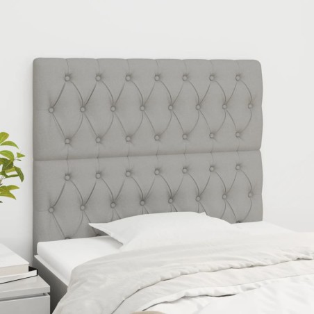 vidaXL Kopfteile 2 Stk. Hellgrau 90x7x78/88 cm Stoff