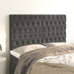 vidaXL Kopfteile 4 Stk. Dunkelgrau 80x7x78/88 cm Samt