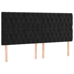 vidaXL Kopfteile 4 Stk. Schwarz 100x7x78/88 cm Samt