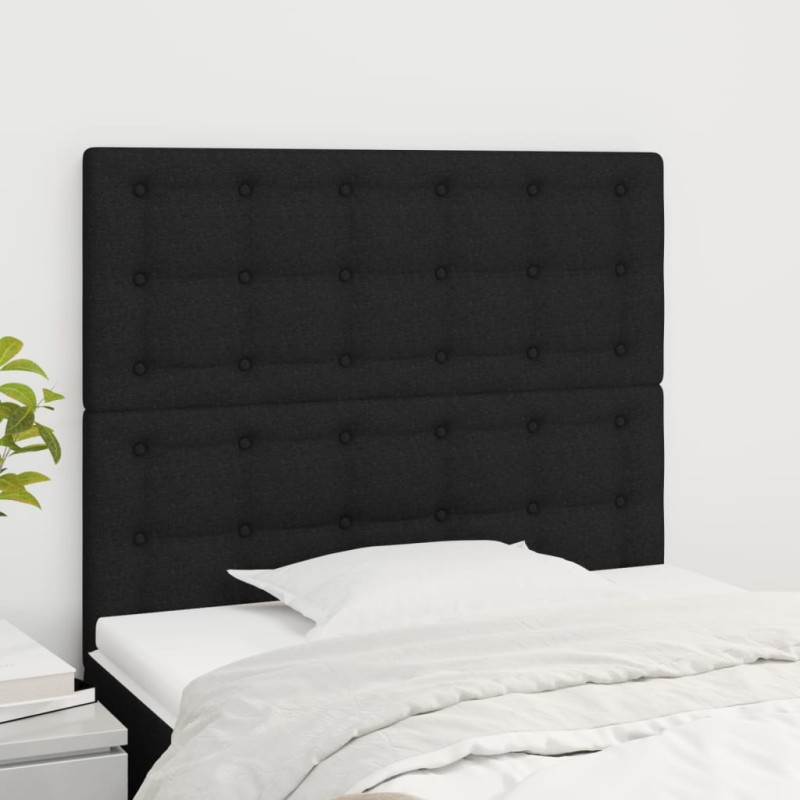vidaXL Kopfteile 2 Stk. Schwarz 90x5x78/88 cm Stoff vidaXL Kopfteile 2 Stk. Schwarz 90x5x78/88 cm Stoff