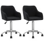 Esszimmerstühle 2 Stk. Drehbar Schwarz Stoff Esszimmerstühle 2 Stk. Drehbar Schwarz Stoff