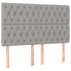 vidaXL Kopfteile 4 Stk. Hellgrau 80x7x78/88 cm Stoff