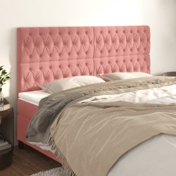 vidaXL Kopfteile 4 Stk. Rosa 100x7x78/88 cm Samt
