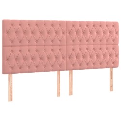 vidaXL Kopfteile 4 Stk. Rosa 100x7x78/88 cm Samt