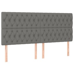 vidaXL Kopfteile 4 Stk. Dunkelgrau 90x7x78/88 cm Stoff