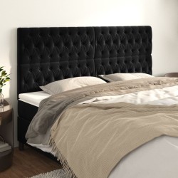 vidaXL Kopfteile 4 Stk. Schwarz 90x7x78/88 cm Samt
