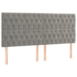 vidaXL Kopfteile 4 Stk. Hellgrau 90x7x78/88 cm Samt