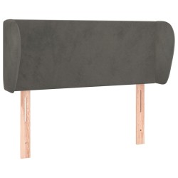 vidaXL Kopfteil mit Ohren Dunkelgrau 83x23x78/88 cm Samt