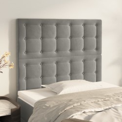 vidaXL Kopfteile 2 Stk. Hellgrau 90x5x78/88 cm Samt