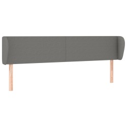 vidaXL Kopfteil mit Ohren Dunkelgrau 163x23x78/88 cm Stoff