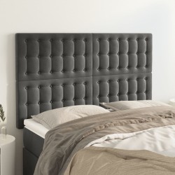 vidaXL Kopfteile 4 Stk. Dunkelgrau 72x5x78/88 cm Samt
