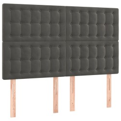 vidaXL Kopfteile 4 Stk. Dunkelgrau 72x5x78/88 cm Samt