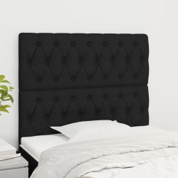 vidaXL Kopfteile 2 Stk. Schwarz 90x7x78/88 cm Stoff