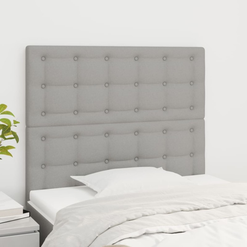 vidaXL Kopfteile 2 Stk. Hellgrau 90x5x78/88 cm Stoff vidaXL Kopfteile 2 Stk. Hellgrau 90x5x78/88 cm Stoff