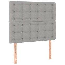 vidaXL Kopfteile 2 Stk. Hellgrau 90x5x78/88 cm Stoff