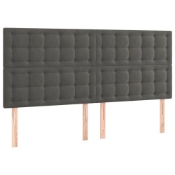 vidaXL Kopfteile 4 Stk. Dunkelgrau 80x5x78/88 cm Samt