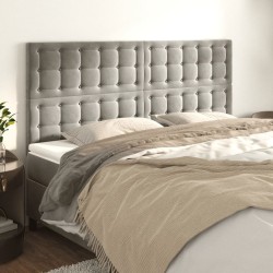 vidaXL Kopfteile 4 Stk. Hellgrau 80x5x78/88 cm Samt