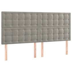 vidaXL Kopfteile 4 Stk. Hellgrau 80x5x78/88 cm Samt