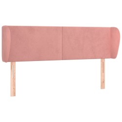 vidaXL Kopfteil mit Ohren Rosa 147x23x78/88 cm Samt