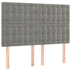 vidaXL Kopfteile 4 Stk. Hellgrau 72x5x78/88 cm Samt