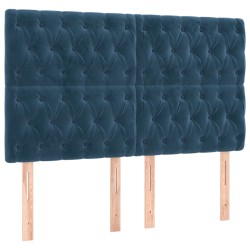 vidaXL Kopfteile 4 Stk. Dunkelblau 80x7x78/88 cm Samt