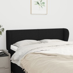 vidaXL Kopfteil mit Ohren Schwarz 147x23x78/88 cm Stoff
