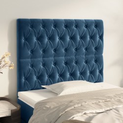 vidaXL Kopfteile 2 Stk. Dunkelblau 100x7x78/88 cm Samt