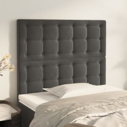 vidaXL Kopfteile 2 Stk. Dunkelgrau 80x5x78/88 cm Samt