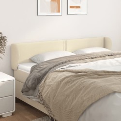 vidaXL Kopfteil mit Ohren Creme 203x23x78/88 cm Kunstleder