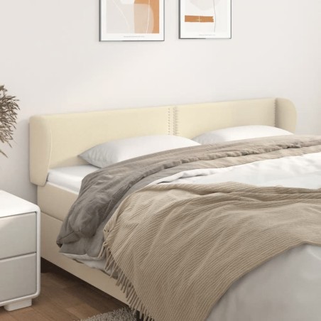 vidaXL Kopfteil mit Ohren Creme 203x23x78/88 cm Kunstleder