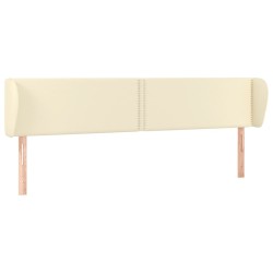 vidaXL Kopfteil mit Ohren Creme 203x23x78/88 cm Kunstleder