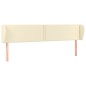 vidaXL Kopfteil mit Ohren Creme 203x23x78/88 cm Kunstleder