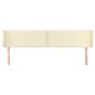 vidaXL Kopfteil mit Ohren Creme 203x23x78/88 cm Kunstleder