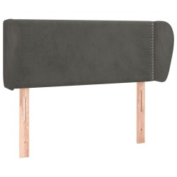 vidaXL Kopfteil mit Ohren Dunkelgrau 93x23x78/88 cm Samt