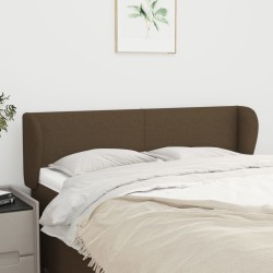 vidaXL Kopfteil mit Ohren Dunkelbraun 147x23x78/88 cm Stoff