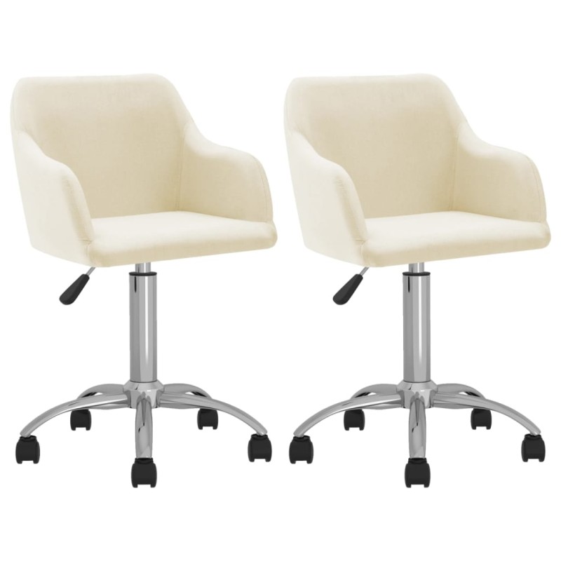 Esszimmerstühle 2 Stk. Drehbar Creme Stoff Esszimmerstühle 2 Stk. Drehbar Creme Stoff