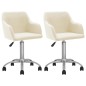 Esszimmerstühle 2 Stk. Drehbar Creme Stoff Esszimmerstühle 2 Stk. Drehbar Creme Stoff