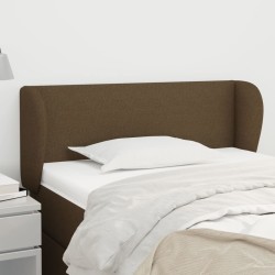 vidaXL Kopfteil mit Ohren Dunkelbraun 93x23x78/88 cm Stoff