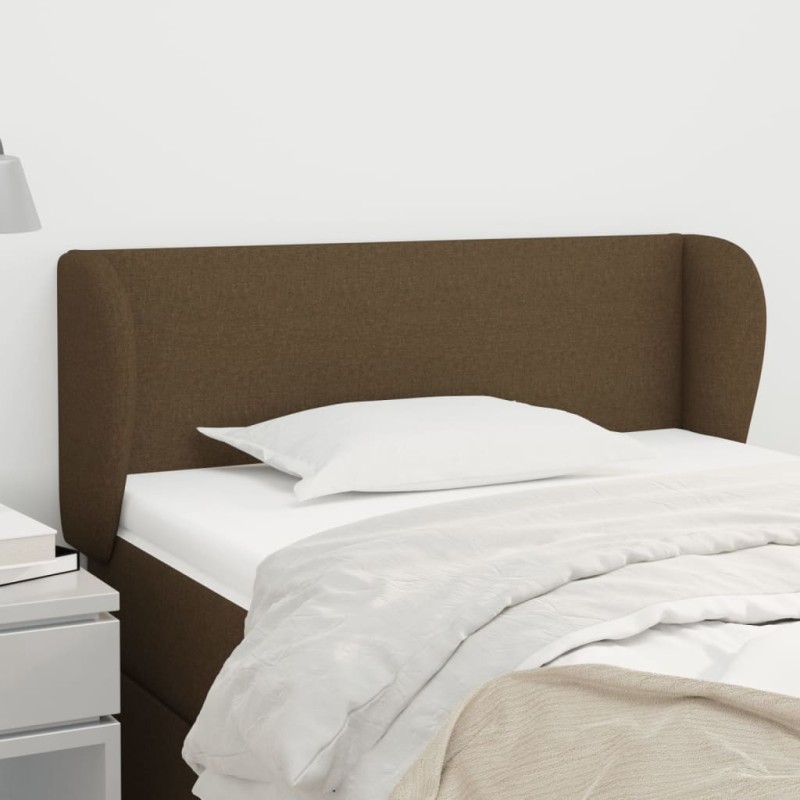 vidaXL Kopfteil mit Ohren Dunkelbraun 93x23x78/88 cm Stoff vidaXL Kopfteil mit Ohren Dunkelbraun 93x23x78/88 cm Stoff