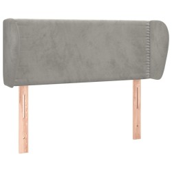 vidaXL Kopfteil mit Ohren Hellgrau 83x23x78/88 cm Samt