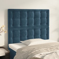 vidaXL Kopfteile 2 Stk. Dunkelblau 100x5x78/88 cm Samt