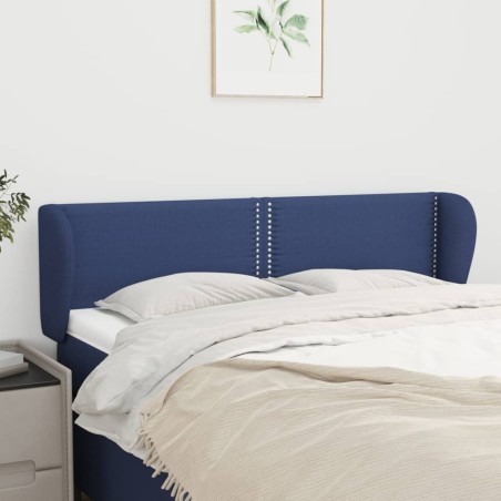 vidaXL Kopfteil mit Ohren Blau 147x23x78/88 cm Stoff